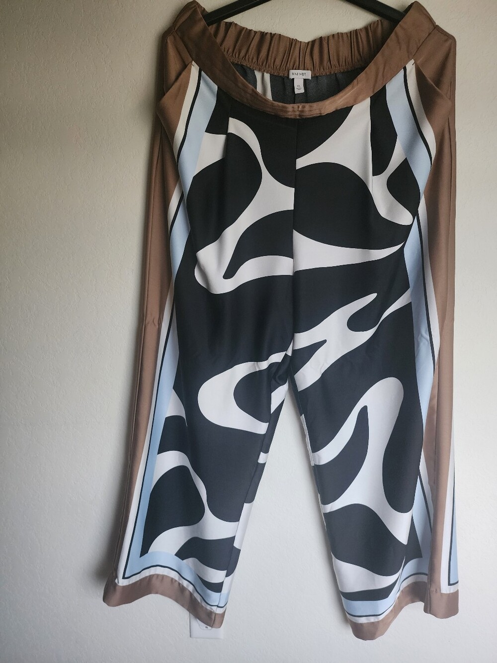 Nine West Wide-Leg Printed Women’s Pants in Black, White & Brown